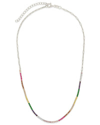 Maria Chain & Rainbow CZ Tennis Necklace - Sterling Forever