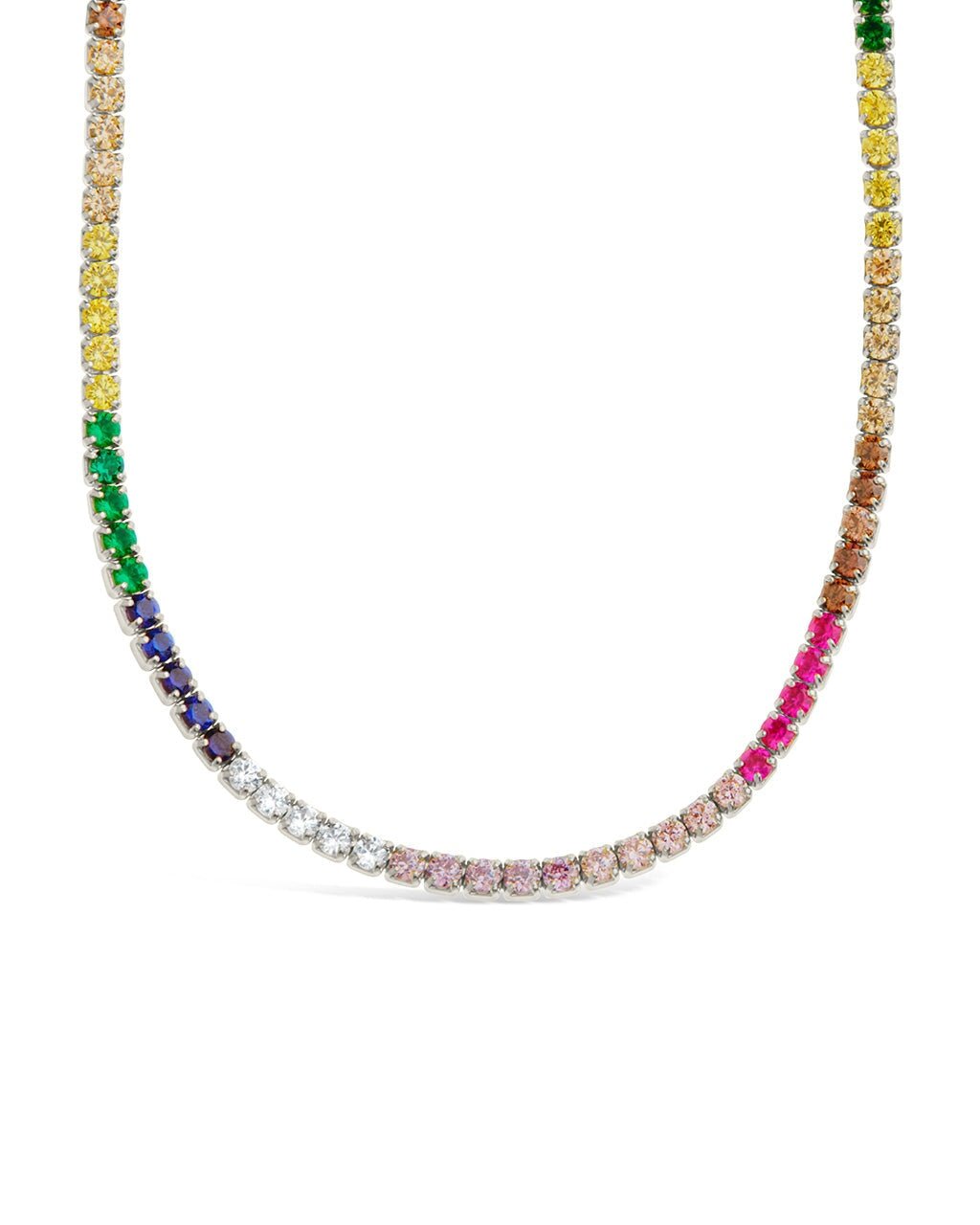 Maria Chain & Rainbow CZ Tennis Necklace - Sterling Forever