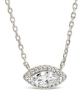 Jamie CZ Evil Eye Pendant Necklace - Sterling Forever