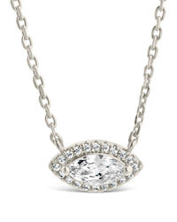 Jamie CZ Evil Eye Pendant Necklace - Sterling Forever