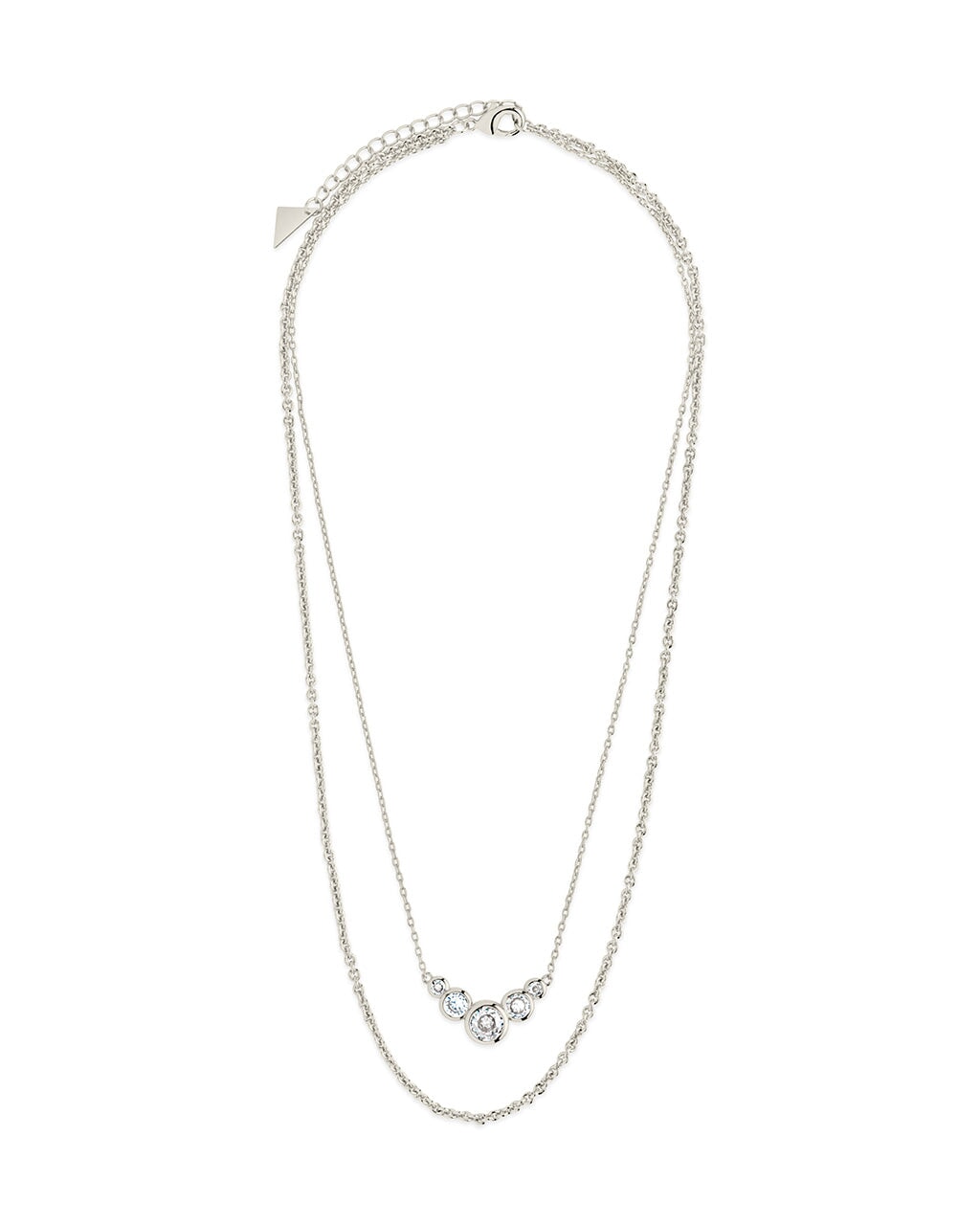 Eileen CZ Bezel Layered Chain Necklace - Main Image