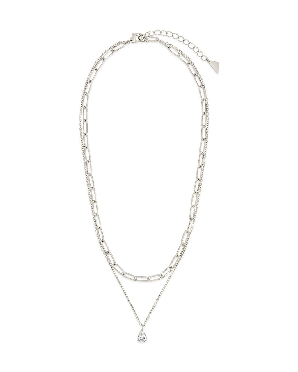 Savannah CZ Teardrop Pendant & Layered Chain Necklace – Sterling Forever