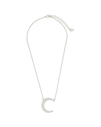Stationed CZ Crescent Pendant Necklace - Sterling Forever