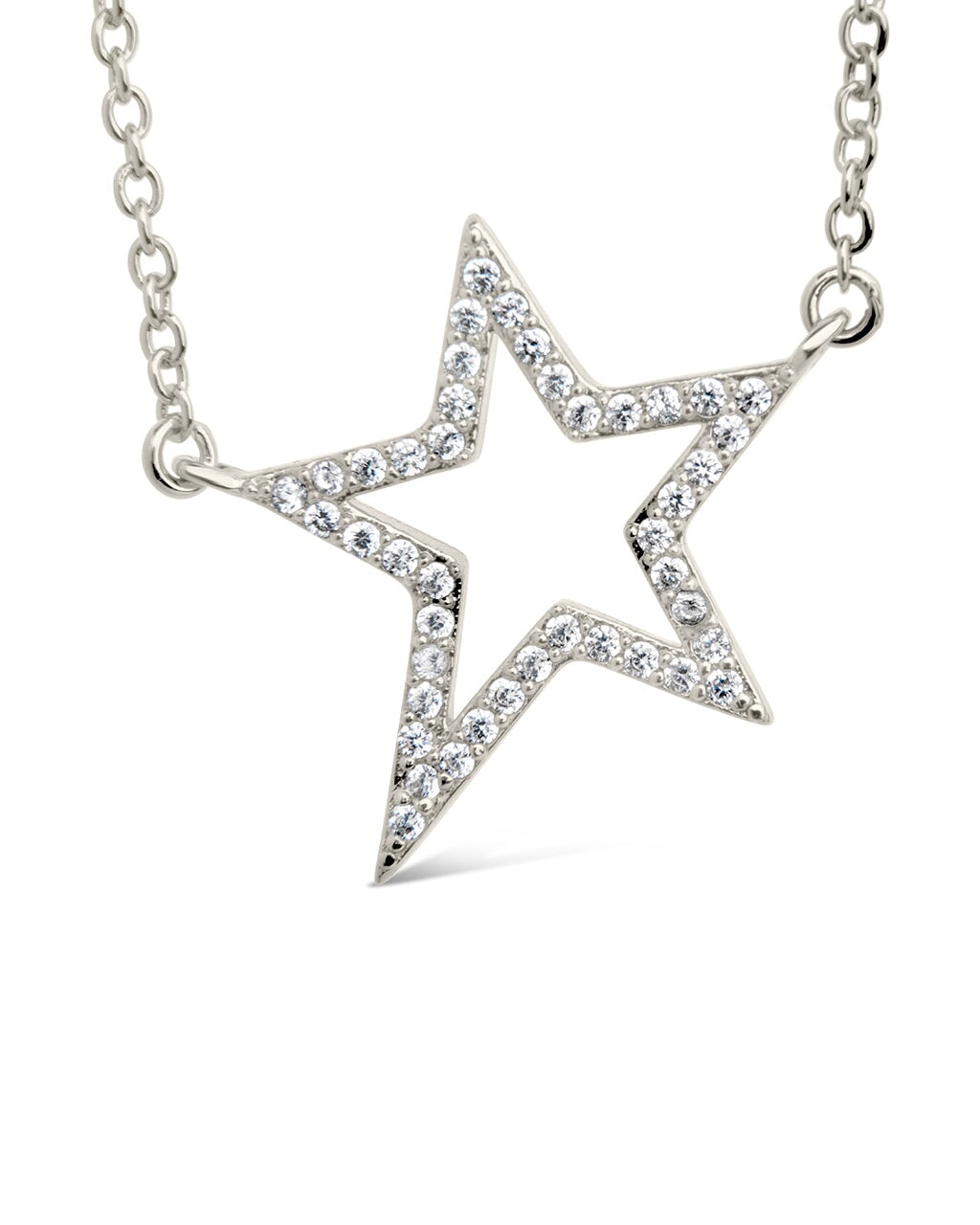 Stationed CZ Star Outline Necklace Necklace Sterling Forever 