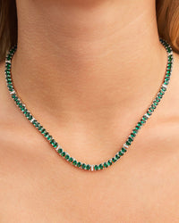 Ace Oval CZ Tennis Necklace - Sterling Forever