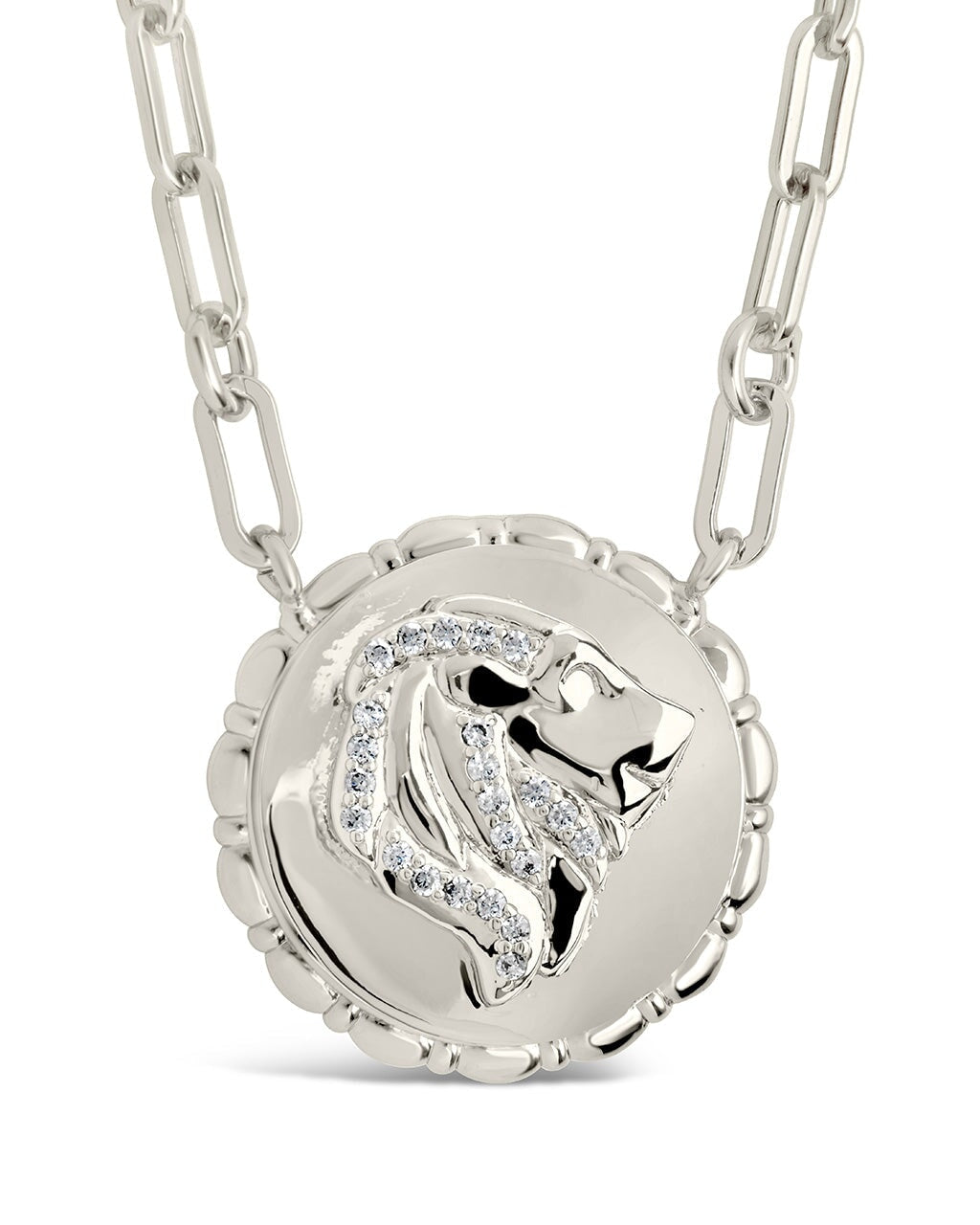 Bold Link Zodiac Necklace Necklace Sterling Forever Silver Leo (Jul 23 - Aug 22) 