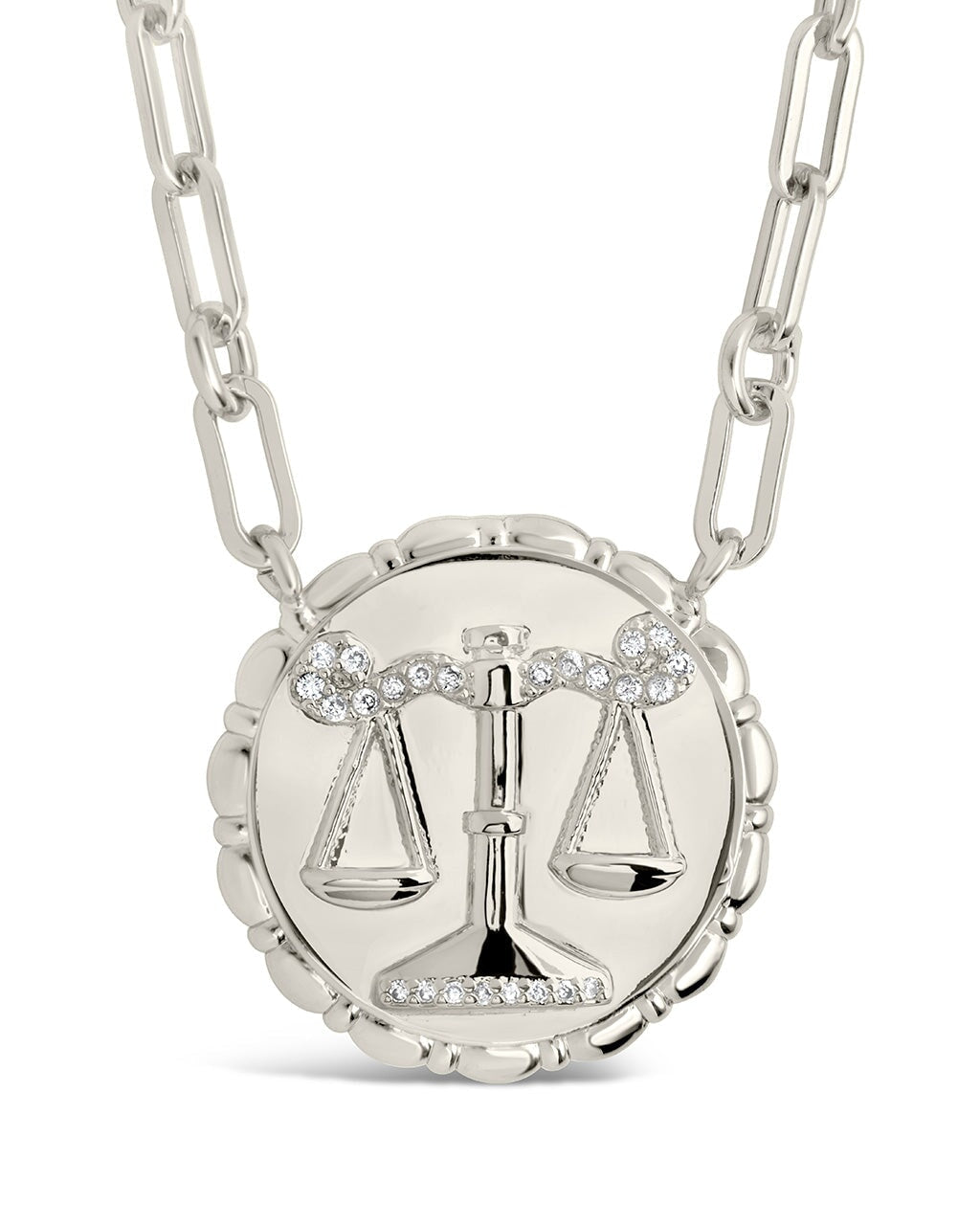 Bold Link Zodiac Necklace Necklace Sterling Forever Silver Libra (Sept 23 - Oct 22) 