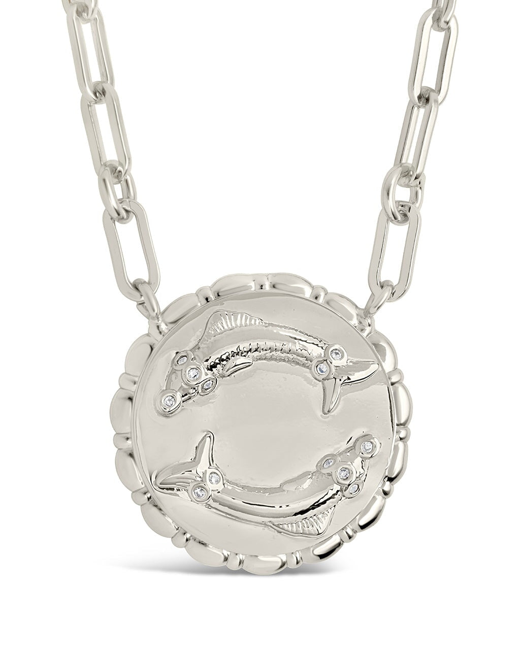 Bold Link Zodiac Necklace Necklace Sterling Forever Silver Pisces (Feb 19 - Mar 20) 