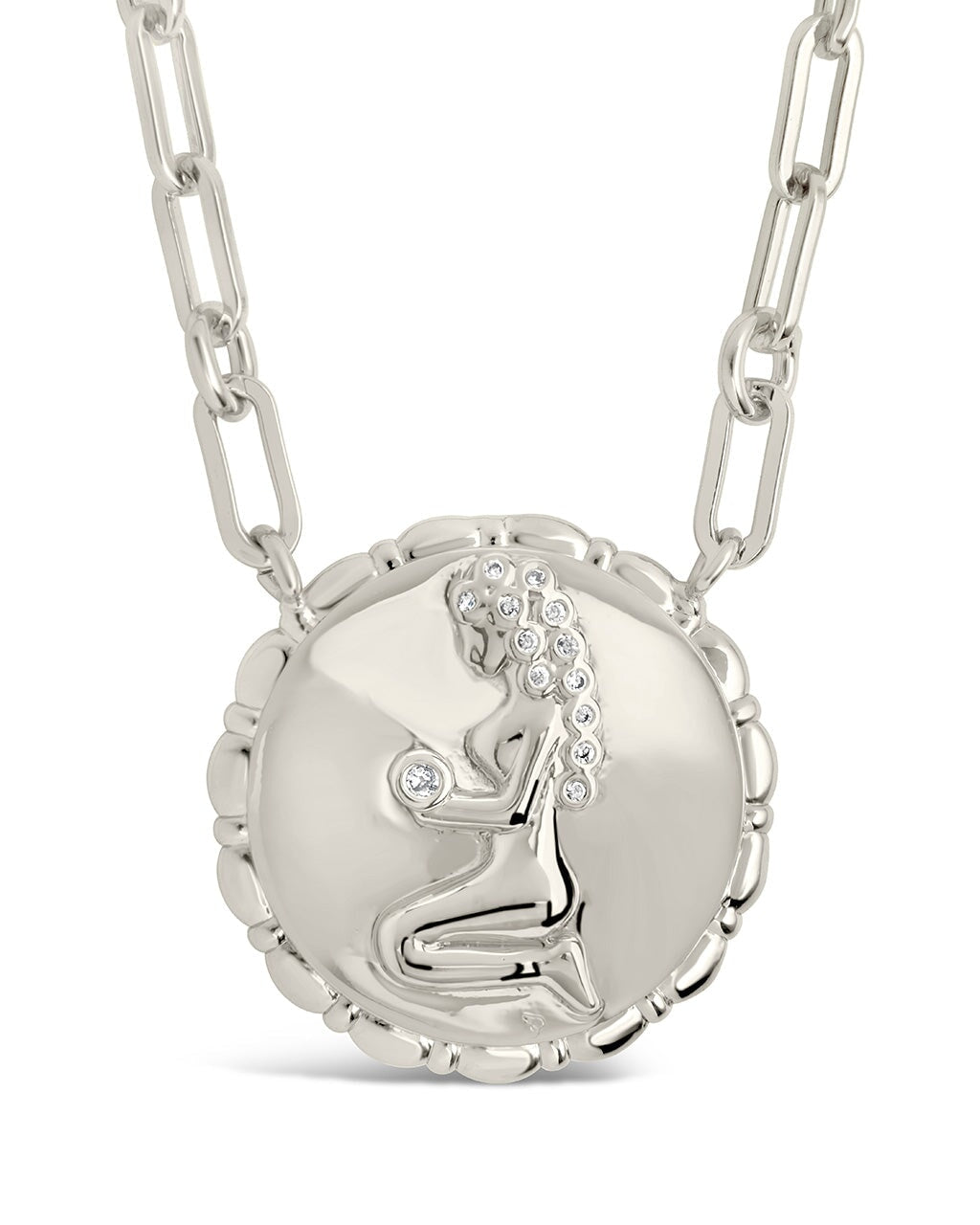 Bold Link Zodiac Necklace Necklace Sterling Forever Silver Virgo (Aug 23 - Sept 22) 