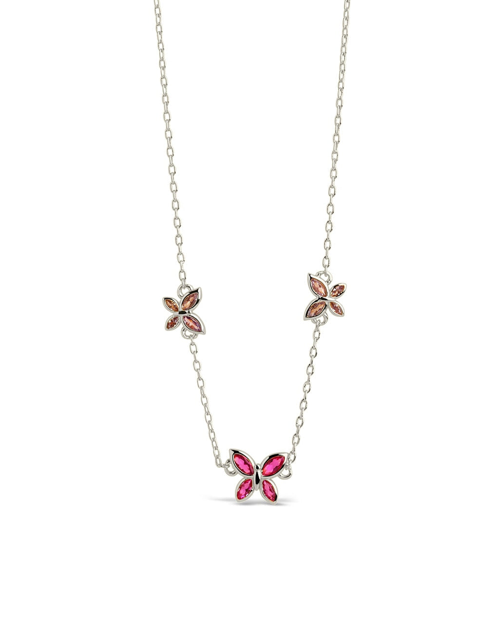 Caria CZ Butterfly Charm Necklace Necklace Sterling Forever Silver 