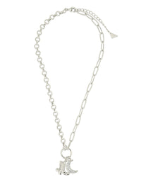 Kelsea CZ Boot & Moon Pendant Charm Necklace - Sterling Forever