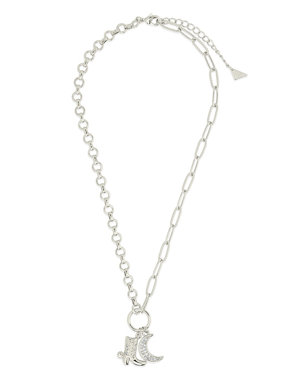 Kelsea CZ Boot & Moon Pendant Charm Necklace - Sterling Forever