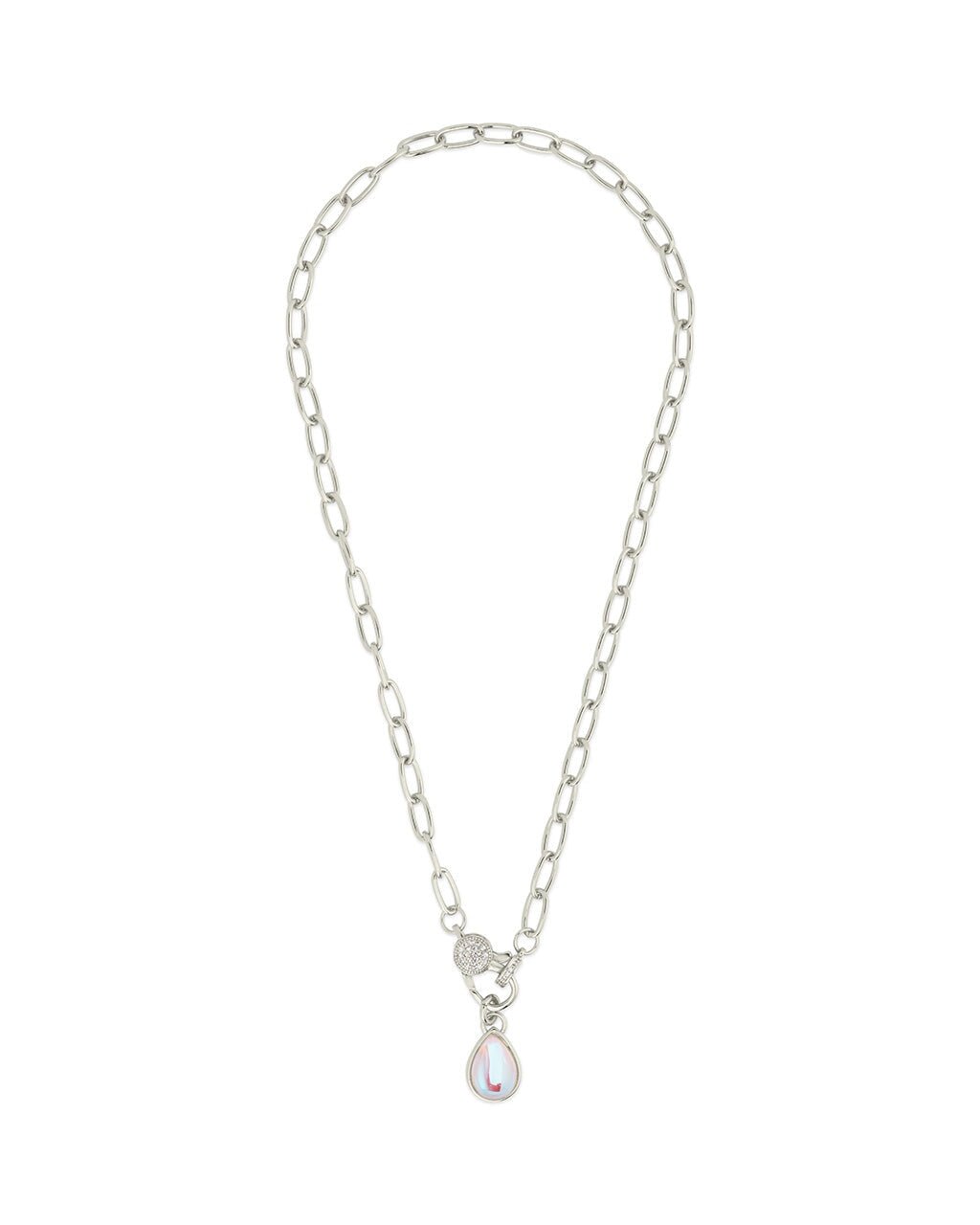 Tay Moonstone Charm & Chain Necklace - Sterling Forever