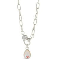 Tay Moonstone Charm & Chain Necklace - Sterling Forever