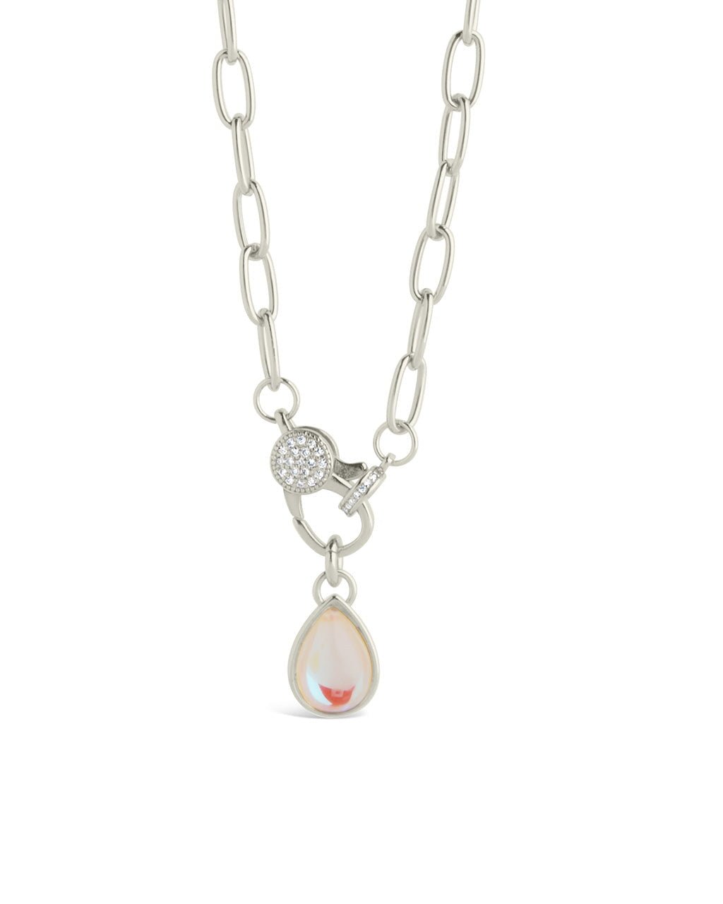 Tay Moonstone Charm & Chain Necklace - Sterling Forever