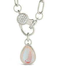 Tay Moonstone Charm & Chain Necklace - Sterling Forever