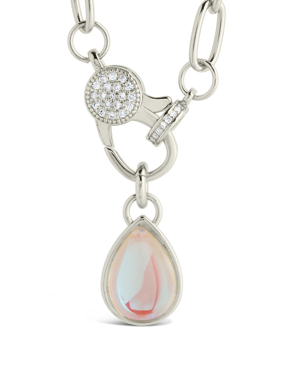 Tay Moonstone Charm & Chain Necklace - Sterling Forever