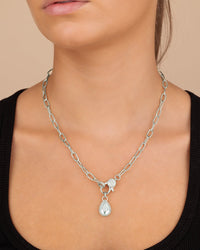 Tay Moonstone Charm & Chain Necklace - Sterling Forever