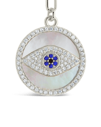 CZ & Mother of Pearl Evil Eye Pendant Necklace - Sterling Forever