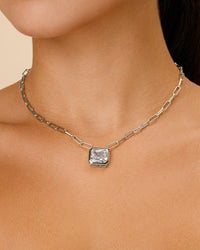 Camille Bezel CZ Statement Necklace - Sterling Forever