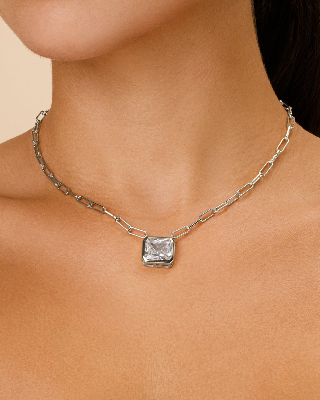 Camille Bezel CZ Statement Necklace - Sterling Forever