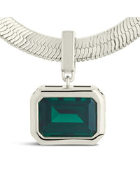 Calder CZ & Herringbone Pendant Necklace - Sterling Forever