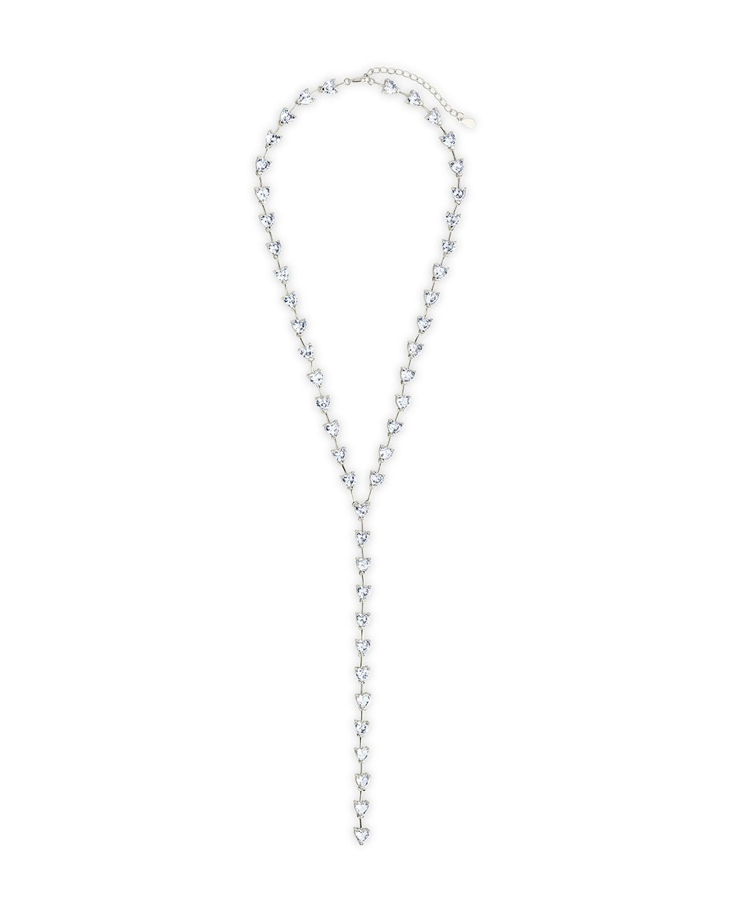 Tasha CZ Stationed Heart Lariat Necklace - Sterling Forever