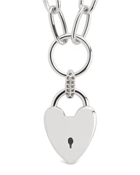 Mirren Heart Padlock Necklace - Sterling Forever