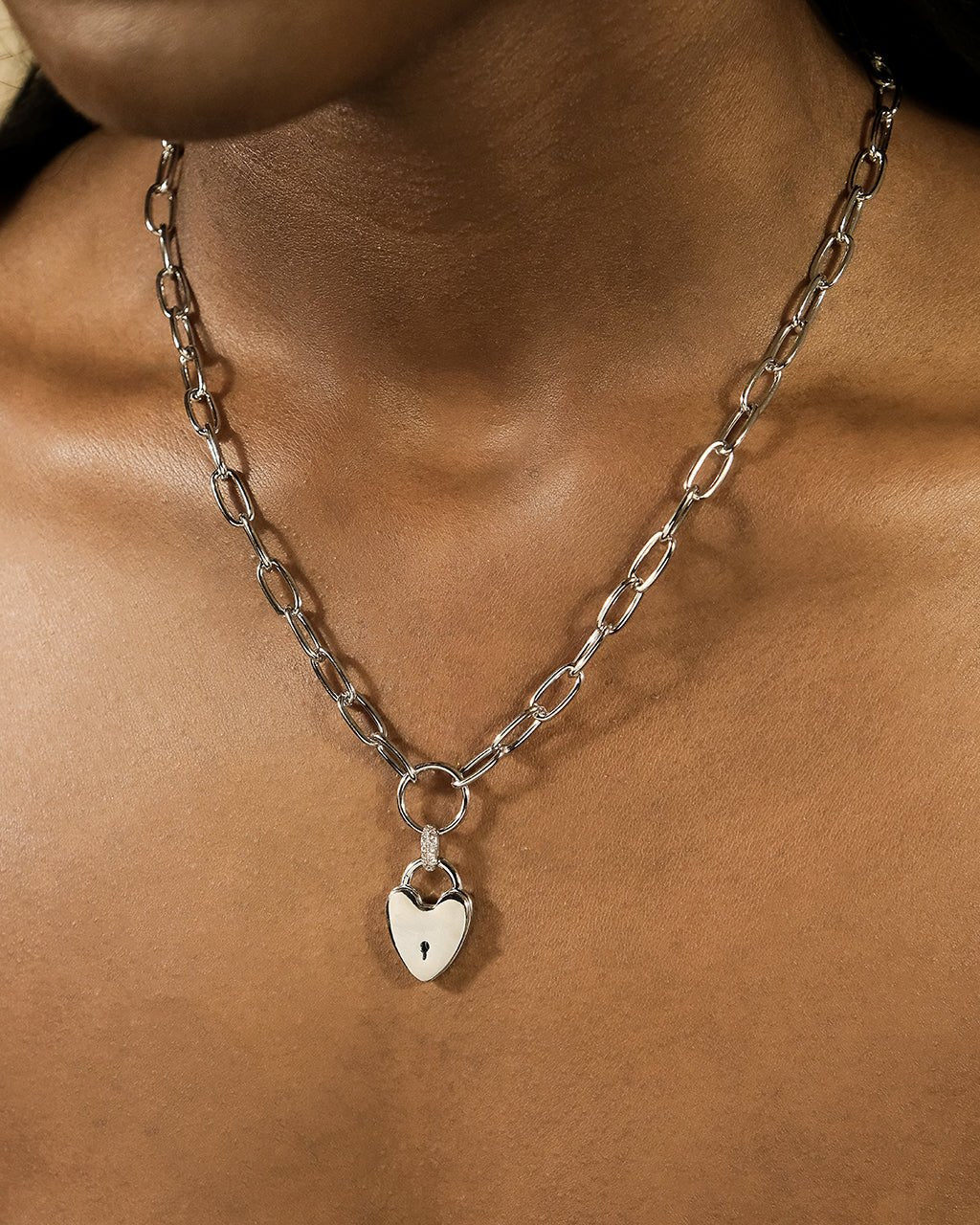 Mirren Heart Padlock Necklace - Sterling Forever