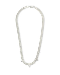 Brecken Stationed CZ Herringbone Necklace - Sterling Forever