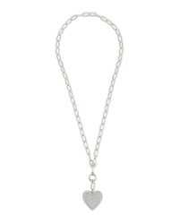 Disco Heart CZ Statement Necklace - Sterling Forever