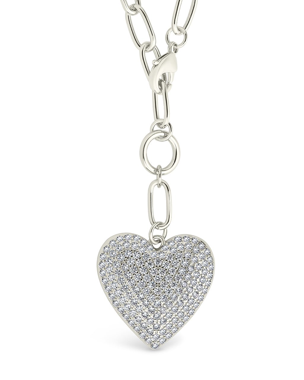 Disco Heart CZ Statement Necklace - Sterling Forever