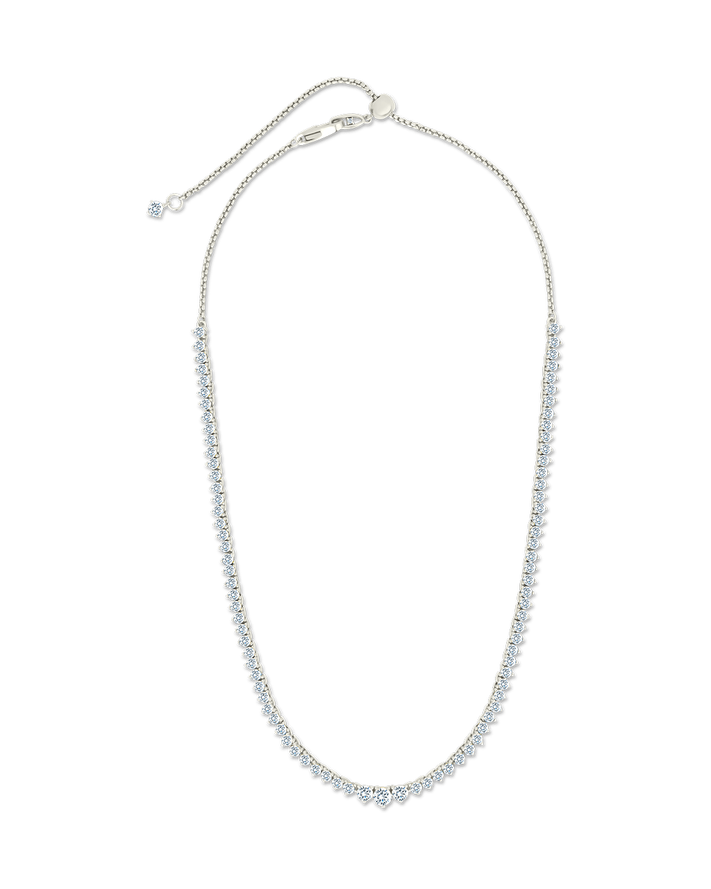 Tatum Adjustable CZ Tennis Necklace - Sterling Forever