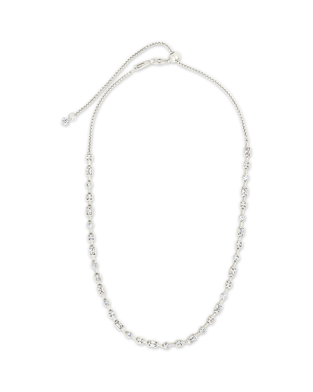 Camden Adjustable CZ Staggered Tennis Necklace - Sterling Forever