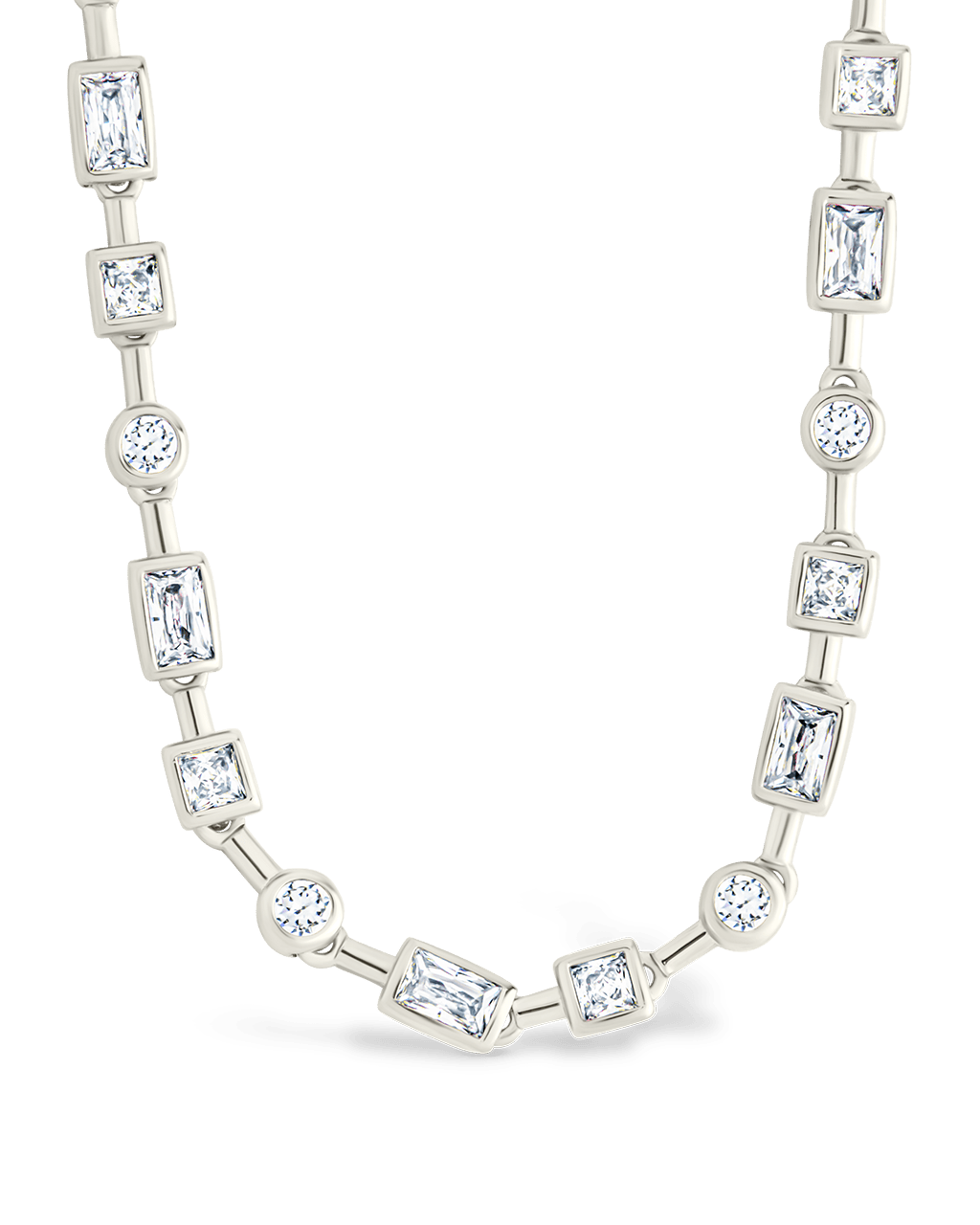 Camden Adjustable CZ Staggered Tennis Necklace – Sterling Forever
