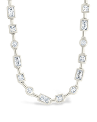 Camden Adjustable CZ Staggered Tennis Necklace - Sterling Forever