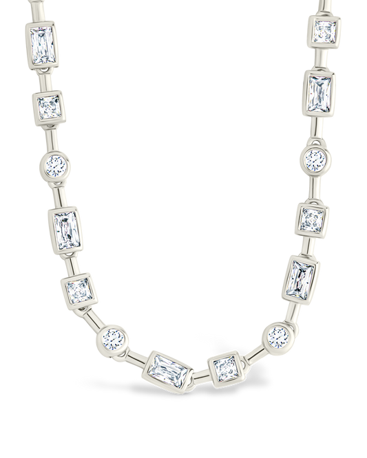 Camden Adjustable CZ Staggered Tennis Necklace