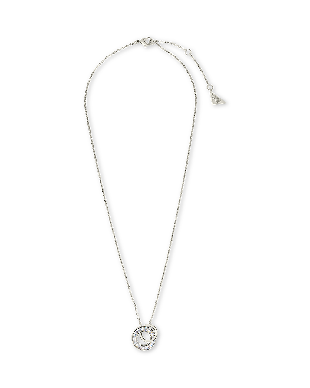 Emmeline CZ & Polished Interlocking Circles Pendant