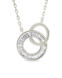 Emmeline CZ & Polished Interlocking Circles Pendant