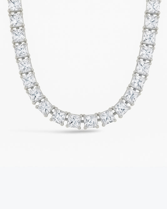 Marisol Princess Cut CZ Tennis Necklace