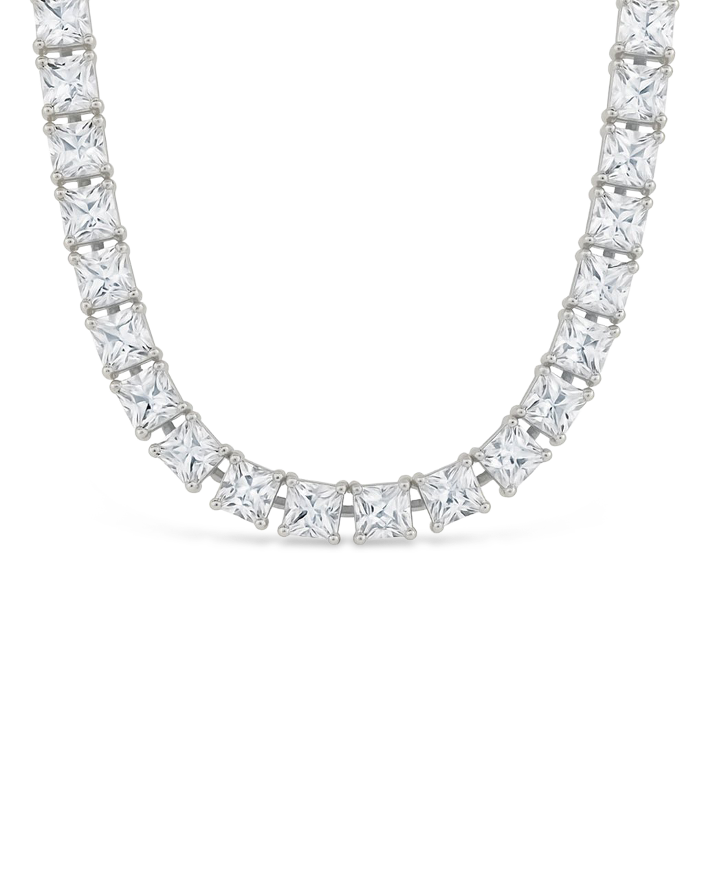 Marisol Princess Cut CZ Tennis Necklace