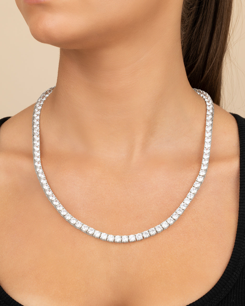 Marisol Round Cut CZ Tennis Necklace