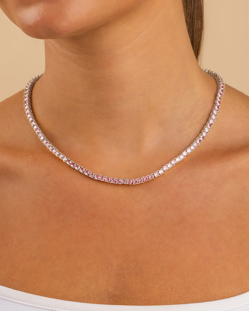 Marisol Round Cut CZ Tennis Necklace