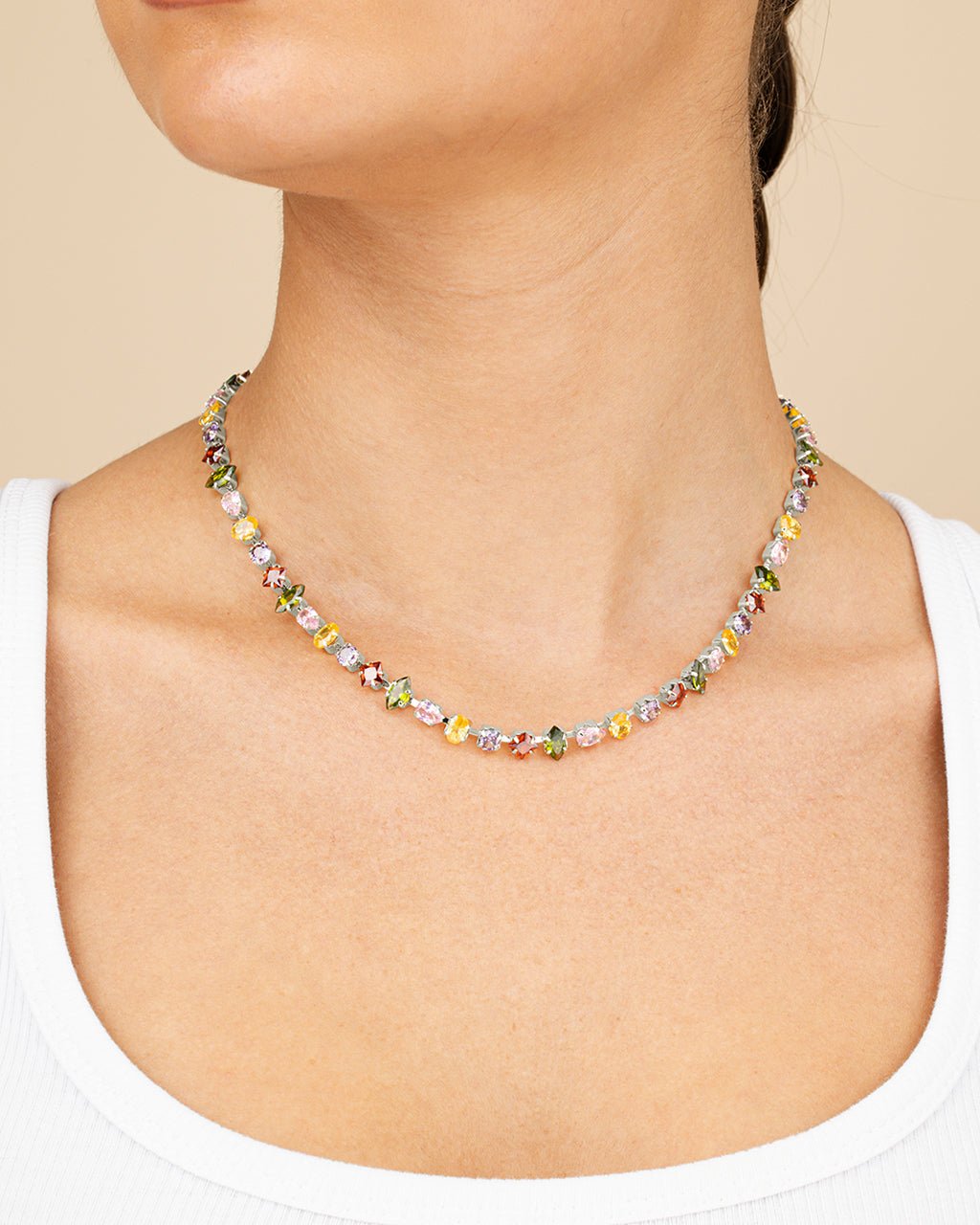 Kaleidoscope Tennis Necklace - Sterling Forever
