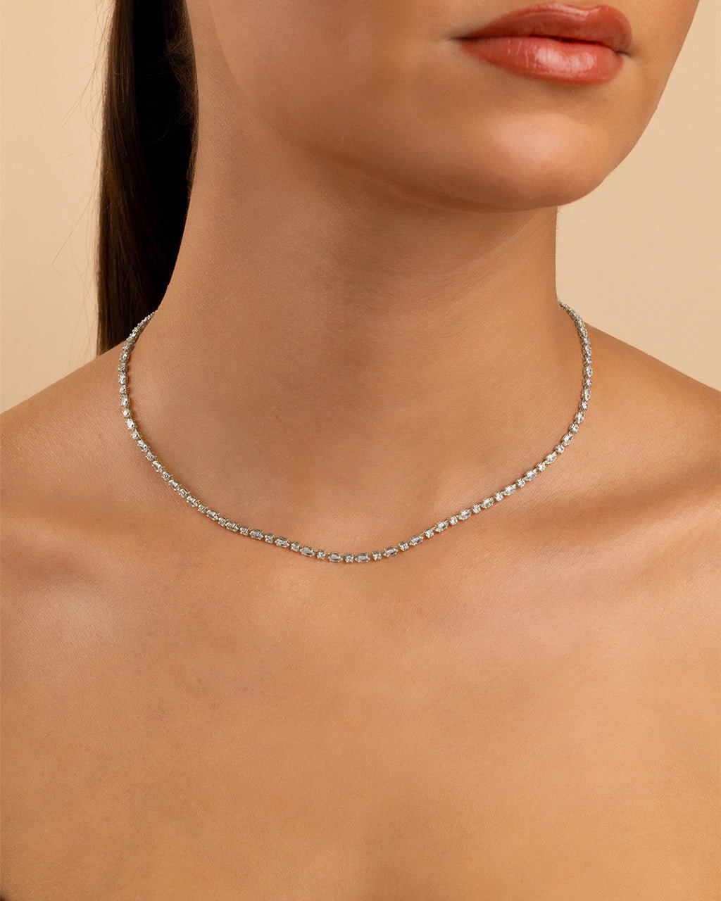 Kite Cut Tennis Necklace - Sterling Forever