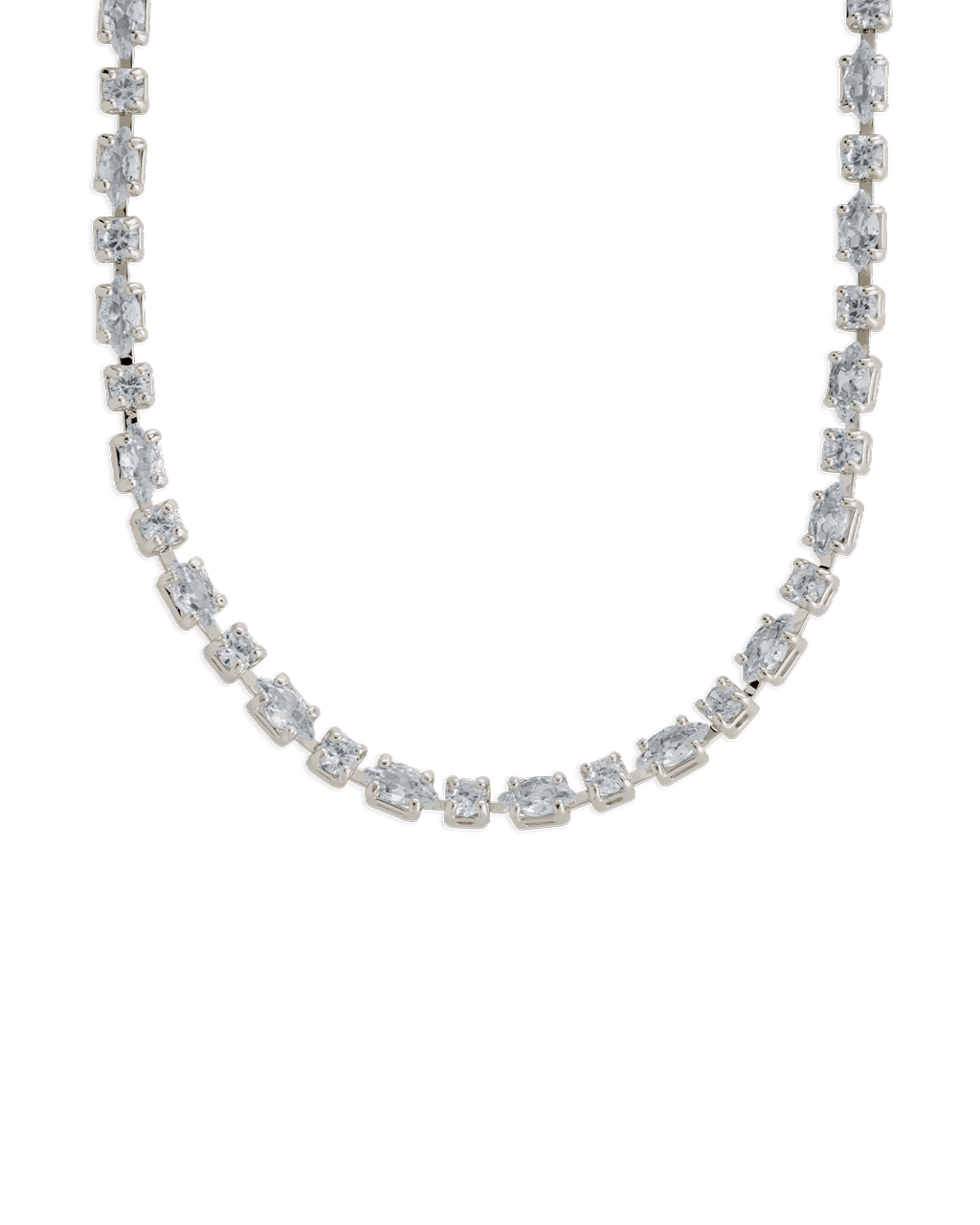 Elongated Hexagon Cut Tennis Necklace