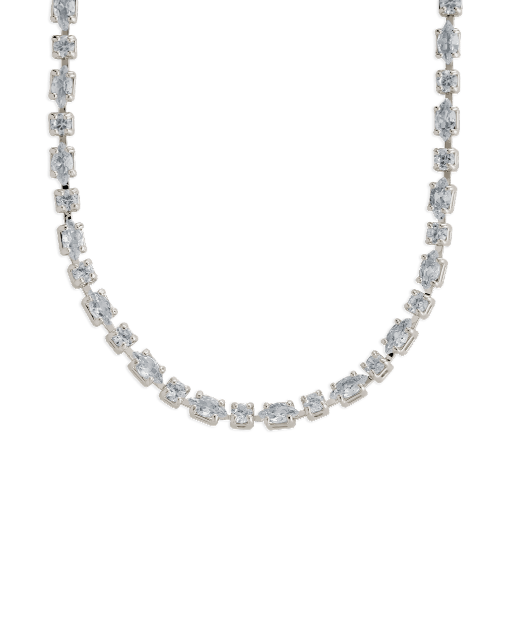 Elongated Hexagon Cut Tennis Necklace - Sterling Forever
