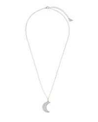 Pave CZ Moon Crescent Pendant - Sterling Forever