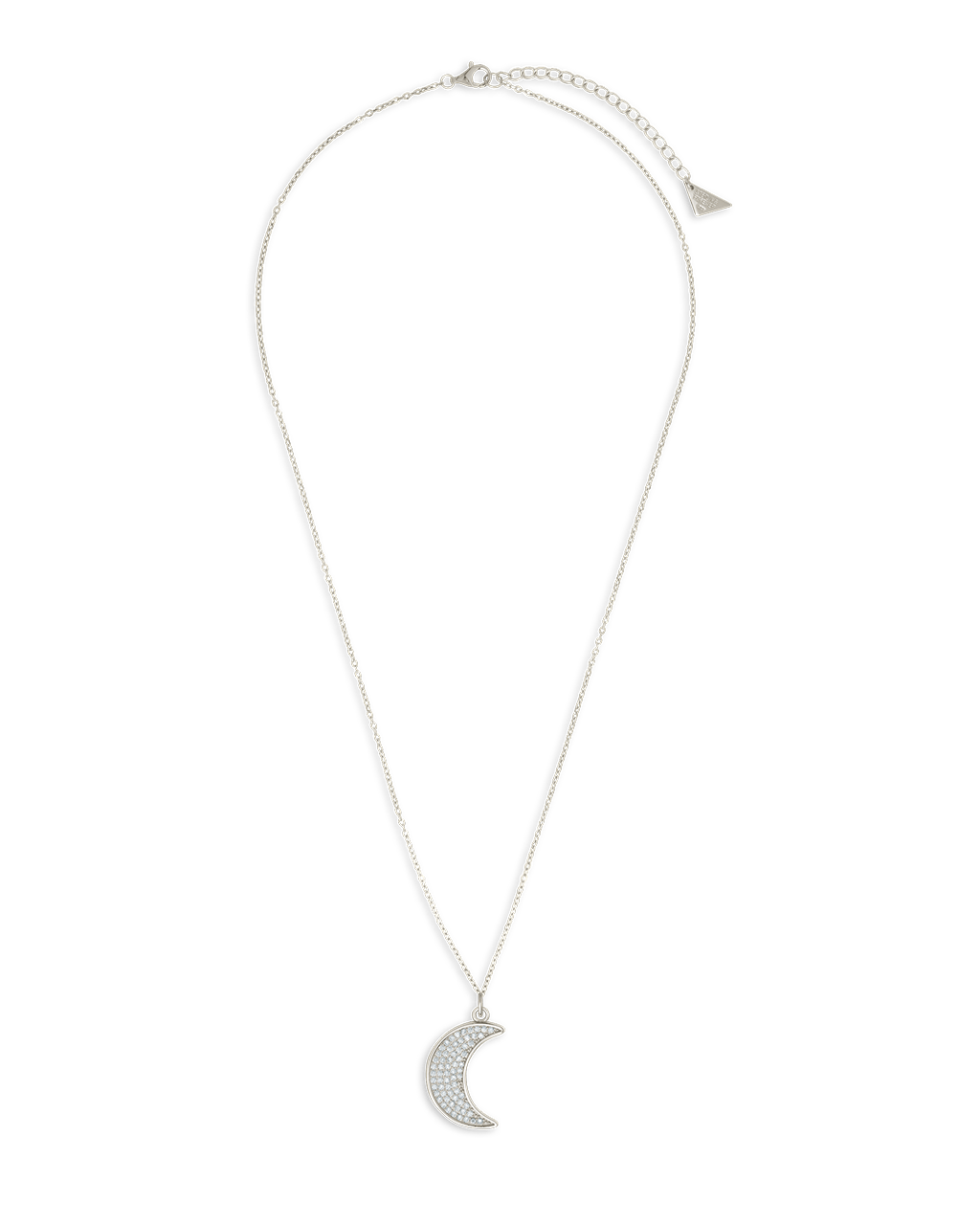 Pave CZ Moon Crescent Pendant - Sterling Forever