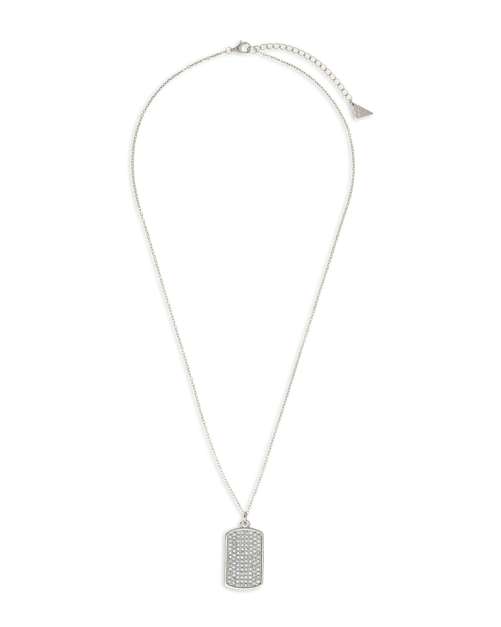 Pave CZ Rounded - edge Rectangle Pendant - Sterling Forever